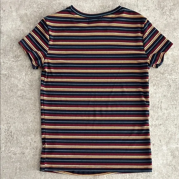 Fitted Striped Short Sleeve Tee - Multicolor - Picture 3 of 3